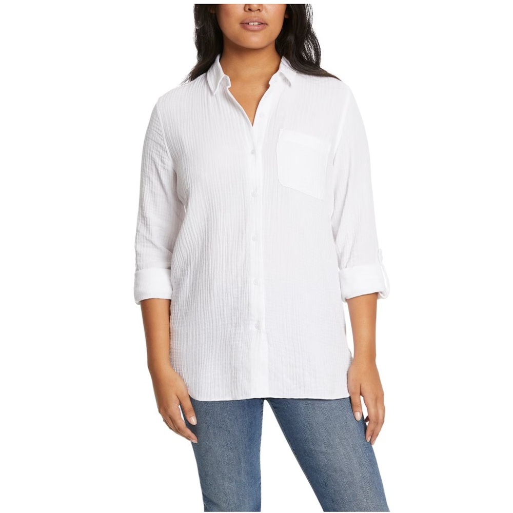⭐️Nine West White Textured Blouse